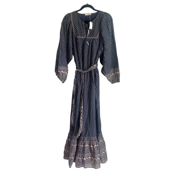 American Eagle AE77 Organic Cotton Boho Peasant Maxi Dress Tie Belt Size S NWT - Picture 6 of 12